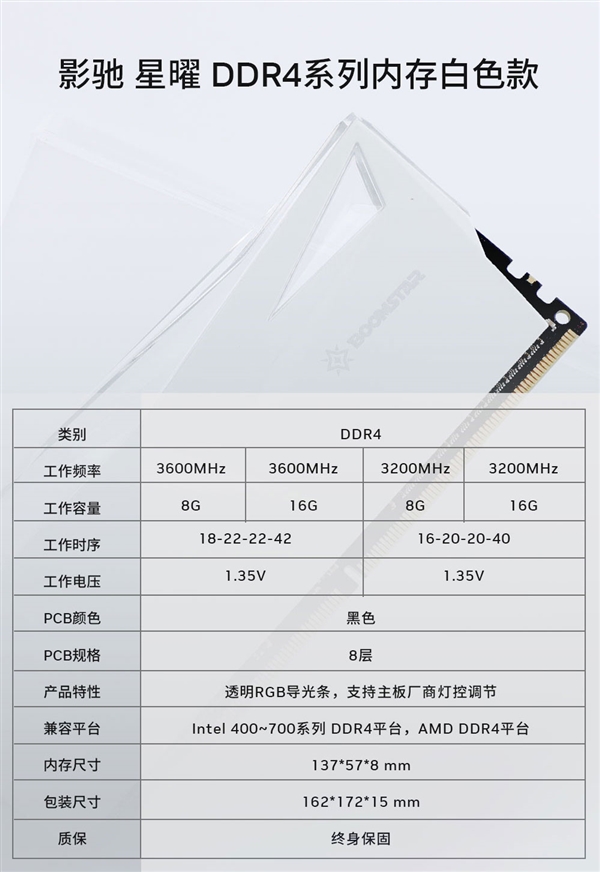 鎏光溢彩 星曜DDR4白色款正式发售(图2)
