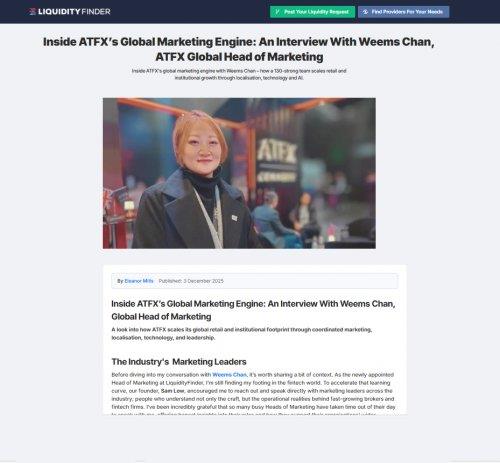 ATFX全球营销掌舵者Weems Chan专访解析：以本地优先战略驱动全球化增长